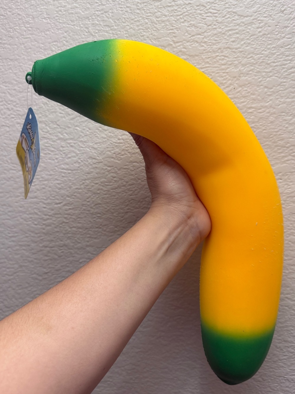 Soft Banana Stress squishy. From Laffy Snacks. NEW.  14x6 inch. Viral toy